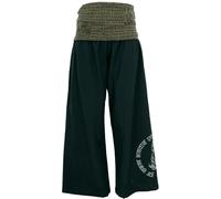 GURU SHOP Pantaloni Marlenehose, budda, da yoga, da donna, in cotone, Oliva, 44