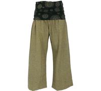 GURU SHOP Pantaloni Marlenehose, budda, da yoga, da donna, in cotone, verde, 46
