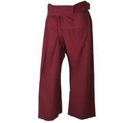 Guru-Shop, Pantaloni Pescatore Cotone, Avvolgere Pantaloni Pantaloni di Yoga in Nepal, Bordeaux, Dicotone, Dimensione Indumenti:One Size, Fisherman Pantaloni Lunghi Altezza