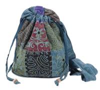 GURU SHOP Piccola borsa a tracolla ricamata, stile boho patchwork etnico | 100% cotone, unisex, fatto a mano, ecologico, con tasca interna, chiusura con lacci