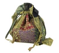 GURU SHOP Piccola borsa a tracolla ricamata, stile boho patchwork etnico | 100% cotone, unisex, fatto a mano, ecologico, con tasca interna, chiusura con lacci