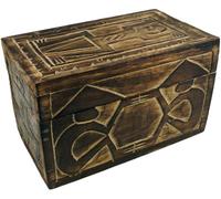 GURU SHOP Piccola scatola di legno, scrigno del tesoro - Primitiv Design, legno Suar, dimensioni: grande (15 x 25 x 15 cm), lattine, scatole e cofanetti