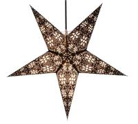 GURU SHOP Pieghevole Avvento Stella di Carta Illuminata, Poinsettia 60 cm - Anubis Nero, Stelle di Carta - Multicolore