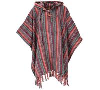 GURU SHOP, Poncho Hippie Chic, Ethno Poncho, Poncho Andino, Arancione/verde, Cotone, Dimensione Indumenti:One Size, Giacche, Cardigan e Poncho