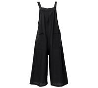 GURU SHOP Salopette ariosa, stile etnico, boho, oversize, tuta intera da donna, Nero , 46