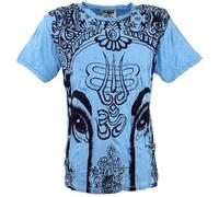 Guru-Shop, Sicuro Maglietta Elefant, Azzurro, Cotone, Dimensione Indumenti:M, Magliette `Sure`