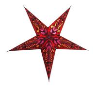 Guru-Shop, stella di carta pieghevole con luci per l'Avvento, natalizia, serie: Menor Small, colore: viola e giallo; decorazione per finestre con 5 punte bordeaux