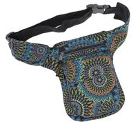 GURU SHOP Stoff Sidebag & Gürteltasche, Goa Gürteltasche - Schwarz, Herren/Damen, Baumwolle, Size:One Size, 27x20 cm, Festival- Bauchtasche Hippie