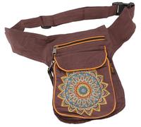 GURU SHOP Stoff Sidebag & Hüfttasche Mandala, Goa Gürteltasche, Bauchtasche aus Nepal - Braun, Herren/Damen, Baumwolle, Size:One Size, 28x20x3 cm, Festival- Bauchtasche Hippie
