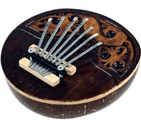 Guru-Shop Strumento Musicale in Legno, Percussioni Musicali Strumento Sonoro Ritmico a Percussione, Realizzato a Mano in Cocco - Kalimba 3, Marrone, 7x14x14 cm, Strumenti Musicali