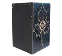 GURU SHOP Tamburo a forma di cajon, in legno, con motivo a pois, colore: blu, 49 x 30 x 30 cm, strumenti musicali