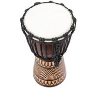 Guru-Shop Tamburo di Legno (djembe) con Intagli di Varie Dimensioni, Dimensione: 45 cm, Drum Sonaglio-didgeridoo