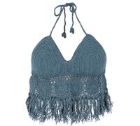 GURU SHOP Top da spiaggia Hippie Bra Flower Power, da donna, nero, cotone, taglia: 36, nero, 42