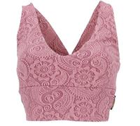 GURU SHOP Top senza pancia, reggiseno top, yoga top in cotone biologico, da donna, rosa antico, 42