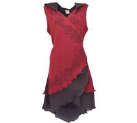GURU SHOP Tunica per fasciatoio, stile boho, con cappuccio a punta, da donna, Colore: rosso, 42