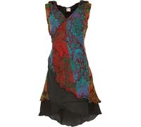 GURU SHOP Tunica per fasciatoio, stile boho, con cappuccio a punta, da donna, rosso/multicolore, 46