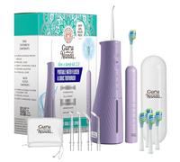 GuruNanda Lion & Lamb Kit 2.0, spazzolino elettrico con idropulsore, 4 punte a getto, 4 testine e design impermeabile IPX7 per un'igiene orale completa, lavanda