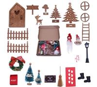 Gurxi Set Completo per Porta Gnomo Accessori per Porte con Folletti Fate Cassette postali Stivali Scale e Regali