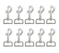 Gurxi Set Di 10 Moschettoni Girevoli,Moschettone Portachiav,Moschettoni Piccoli 61 * 15 Mm, Moschettoni Con Testa Girevole, Color Argento Utilizzati Per Alpinismo,Guinzagli e Chiavi Per Cani