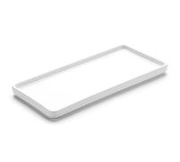 Gurygo Vassoio rettangolare in ceramica da 25,4 cm, vassoio da bagno in porcellana, vassoio per gioielli, organizer per vasca da bagno, portasapone, lavello da cucina, bianco