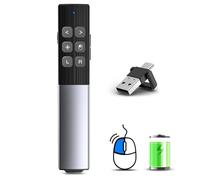 Gusci Metallici Presentatore Wireless Puntatori per Presentazioni con Mouse Aria, USB/Tipo-C 2 in 1 Slide Presenter PPT Puntatore Telecomando Penna Presentazioni Powerpoint per Mac iPad Computer