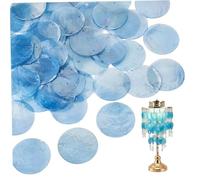Gusci rotondi da 100 pezzi con 2 fori, gusci di mare blu lucidati per artigianato, pezzi da 2 pollici per perle per asili a gioielli per le mani producono arredamento per la casa per matrimoni