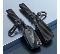Guscio Chiave Adatto per Audi Q2 GA I 2020-2025, Custodia Cover Chiavi Auto Protezione Copri Telecomando Copertina Chiave Copri Chiavi Flip Key Telecomando con Portachiavi,C-Black-