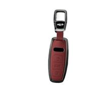 Guscio Chiave Copertura Cassa Chiave Dell'automobile In Pelle Metallica Per A3 A4 B9 A6 A7 4K A8 E-tron Q5 Q8 C8 D5 SQ8 Protetto Borsette Fob Portachiavi(Red Set1)