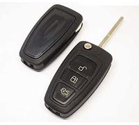 Guscio Chiave Telecomando Compatibile con Ford Focus Mondeo Fusion Fiesta Ka Kuga Ecosport S-Max C-Max Tourneo Transit Cover Scocca Ricambio 3 Tasti Riparazione Sostituzione Lama Vergine