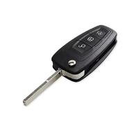 Guscio Chiave Telecomando Flip Compatibile con Ford Focus Mondeo Fusion Fiesta Ka Kuga Ecosport S-Max C-Max Tourneo Transit Cover Scocca Ricambio 3 Tasti Riparazione Sostituzione (lama HU101)