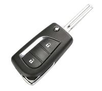 Guscio Chiave Telecomando Flip Compatibile con Toyota Aygo Auris Corolla Peugeot 108 Citroen c1 Cover Scocca Ricambio 2 Tasti Riparazione Sostituzione Lama a Scatto TOY48