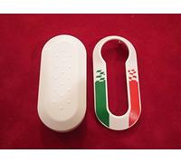 Guscio Cover Chiave con Logo Bandiera Italiana Compatibile con Fiat 500 Panda Punto 500L Lancia Ypsilon Delta Scocca per Telecomando Auto idea regalo