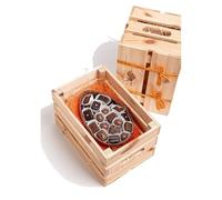 Guscio di Cioccolato al Croccantino con Praline, Bicchierini e Ovetti in Astuccio di Legno - 700