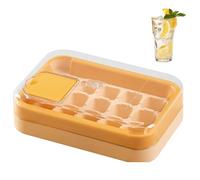 Guscio di ghiaccio per congelatore con coperchio e contenitore, in silicone, 15-LEOCH - No-Touch Push verso il basso, impilabile, facile da riempire e rilasciare per cocktail, caffè,