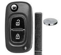Guscio per chiave a scatto con telecomando, 2 tasti vergine + batteria per Renault e Mercedes Benz