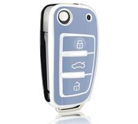 Guscio per chiave Custodia Protettiva Per Chiave Pieghevole Per Auto TPU Per Audi A1 A3 8P A4 A5 A6 C7 A7 S3 S7 S8 R8 Q2 Q3 Q5 Q7 Q8 SQ5 C5 C6 TT RS3 RS6 Accessori Custodie per chiavi auto(Blanc)