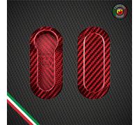 Guscio per chiave Fiat in Vero Carbonio per Abarth Fiat Panda Punto Rossa