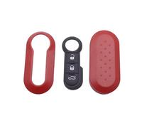 Guscio per Chiave per 500 per Panda per Punto per Bravo Custodia in plastica per Chiave con Tasti in Gomma 3 Pulsanti Guscio a Scatto per Chiave Auto Custodia per Telecomando Auto (Rosso)