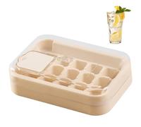 Guscio per ghiaccio in silicone, per congelatore con coperchio, 15 fori in silicone per congelamento, spinta verso il basso, impilabile, facile da riempire e rilasciare per cocktail, K