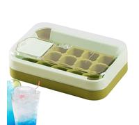 Guscio per ghiaccio per congelatore con coperchio e pattumiera - per ghiaccio in silicone a 15 fori con coperchio | Facile riempimento e pubblicazione, spingere verso il basso resistente alle