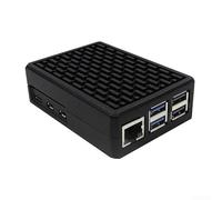 Guscio protettivo in lega di alluminio per Raspberry Pi 5 con quattro pilastri in metallo e cuscinetti termici per un raffreddamento efficiente (custodia protettiva)