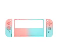Guscio protettivo per console di gioco PolyGen con contorni ergonomici e protezione antigraffio in silicone, una copertura protettiva sfumata specifica per OLED per l'uso (Blu Rosa)