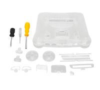 Guscio protettivo per console N64 Retro, custodia traslucida con pulsante di accensione e kit di montaggio, alloggiamento di ricambio in ABS