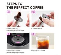 Guscio riutilizzabile in metallo per capsule di caffè, design a foro singolo e cinque fori, per macchina da caffè K45, cialde ricaricabili per la produzione di birra domestica (A)