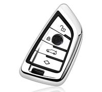 Guscio Scocca Chiave Auto Chiave A Distanza Della Copertura Della Cassa Di TPU Per BMW X1 X3 X5 X6 X7 1/3/5/6/7 Serie G20 G30 G32 G11 F15 F16 F20 Z4 F48 F39 G01 G02 G07 Cover Guscio Chiave(Silver)