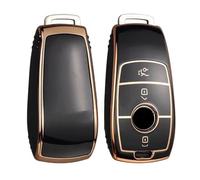 Guscio Scocca Chiave Copertura Della Cassa Chiave Dell'automobile TPU Shell W177 W205 W213 W222 X167 Per ACESG Classe GLC CLE CLA GLB GLS Cover Guscio Chiave(Gold Black)