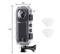Guscio subacqueo impermeabile 60 M per Insta360 X5 con protezione vetro temperat
