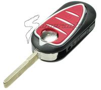 GUSCIO TELECOMANDO COVER CHIAVE ALFA GIULIETTA 3 TASTI NUOVO NERO TASTI ROSSI