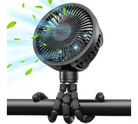 GUSGU - Mini ventilatore portatile per passeggino, con treppiede flessibile, ventola di raffreddamento a 3 velocità batteria ricaricabile, camera da letto, all'aperto, in campeggio, ecc., edizione