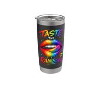 Gusta le labbra arcobaleno colorate Bicchiere termico in acciaio inox doppia parete